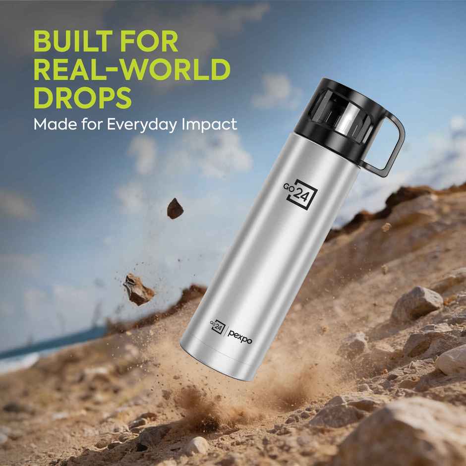 Pexpo Ferrero ISI Certified Vacuum Insulated Hot & Cold Stainless Steel Flask with Jute Bag | 1 L