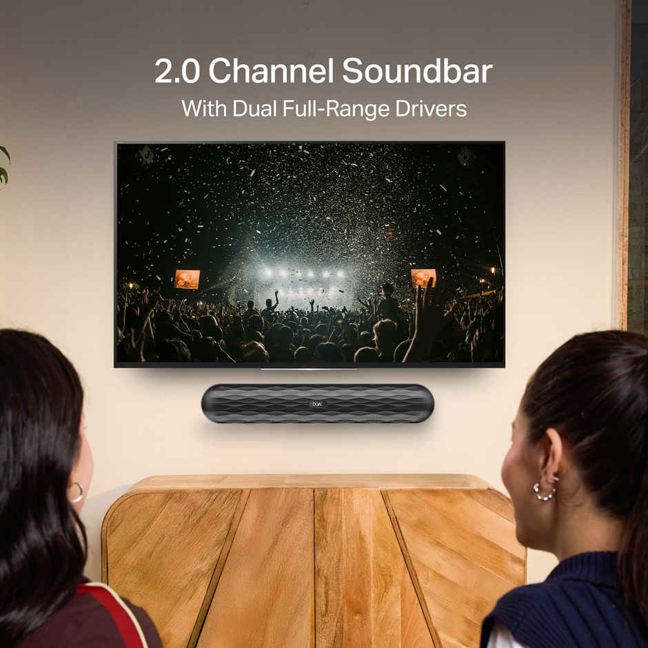 boAt Aavante Bar 485 BT Soundbar 10 W RMS Signature Sound |Bluetooth v5.3 Speaker - Premium Black