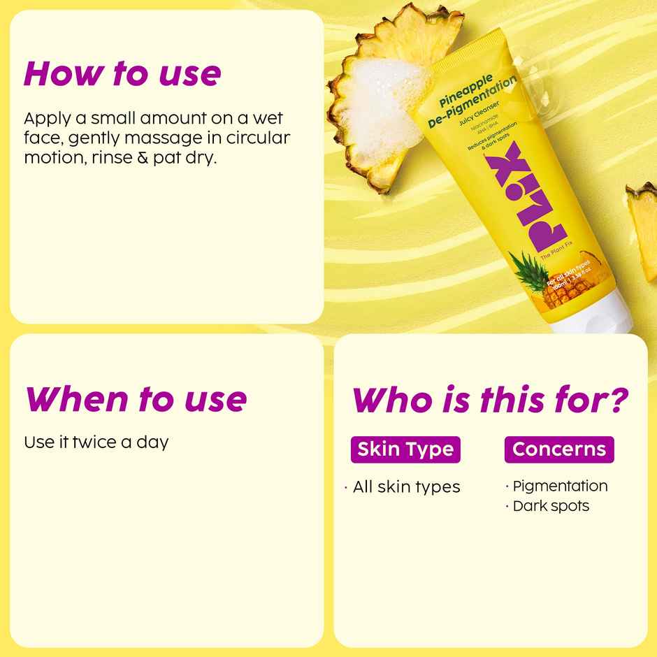 Plix Pineapple Juicy Cleanser with Niacinamide for De-pigmentation