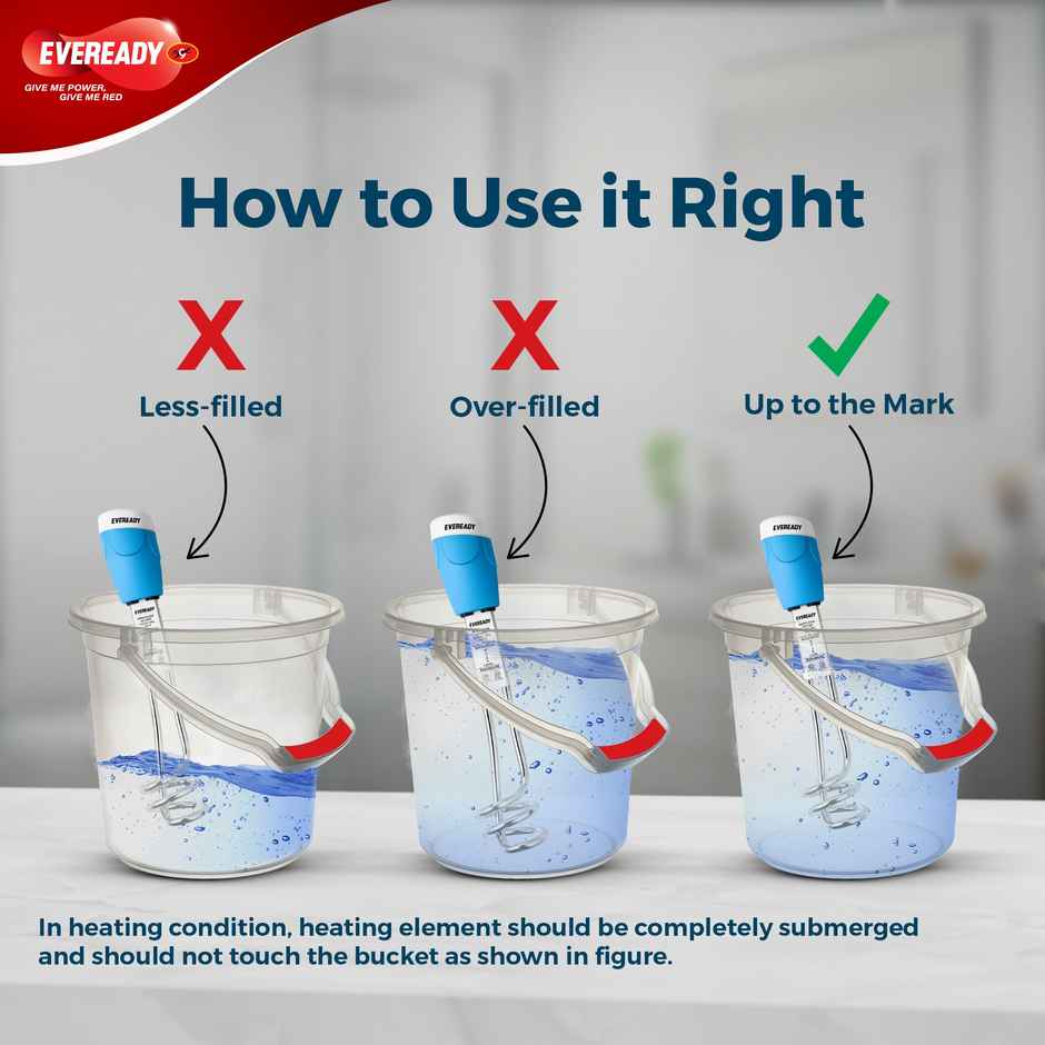 Eveready Epoxy Immersion Heater Rod | 1500W | Rust-Resistant & Long Life | 2 Years Warranty