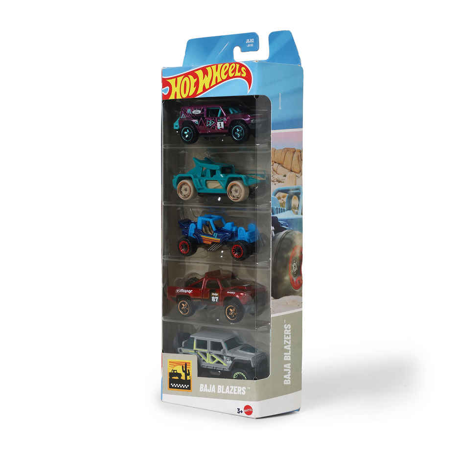 Hot Wheels 5-Car Pack of 1:64 Scale Vehicles BAJA-BLAZERS