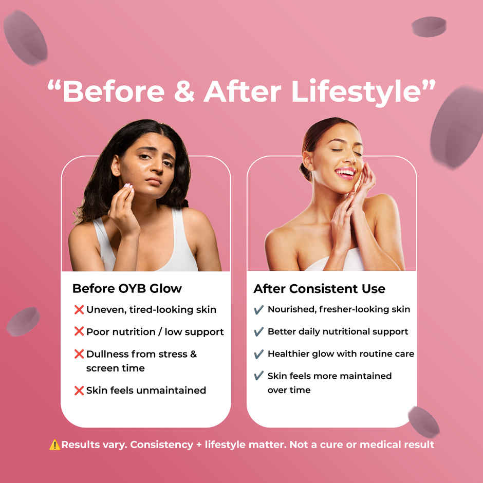 OYB Glow-Skin Brightening with Glutathione, Vitamin C & E | 30 Capsules