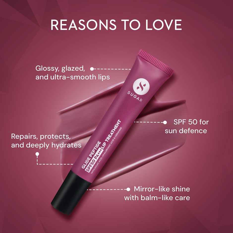 Sugar Cosmetics Glide Peptide SPF 50 PA+++ Lip Treatment 01 Coconut Crunch
