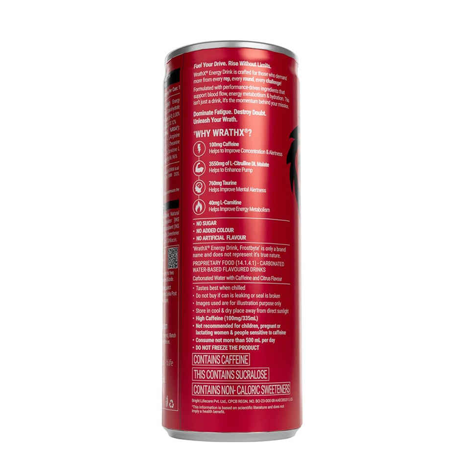 MuscleBlaze Wrathx Zero Sugar Energy Drink Frostbyte