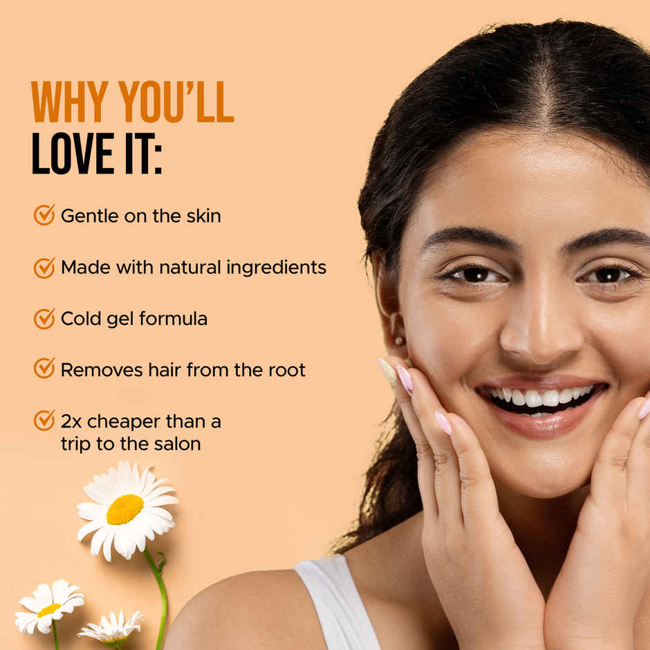 Hilary Rhoda One Go Facial Wax Strips | Ready-To-Use Facial Wax Strips | Chamomile - Shade 03