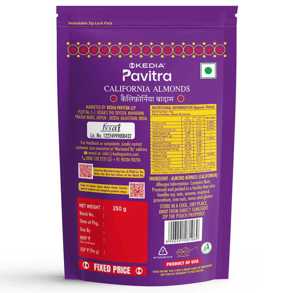 Kedia Pavitra California Almonds | Badam Giri