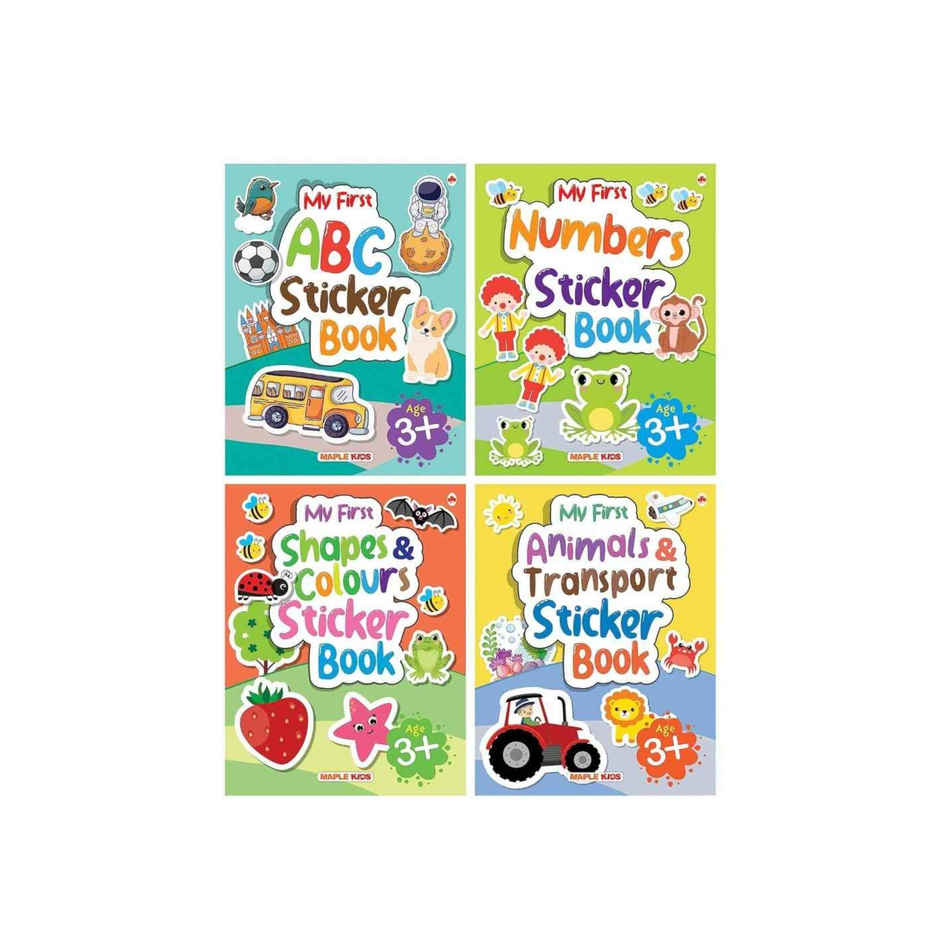 My First Sticker Books - Alphabet, Numbers, Shapes, Colours, Animals (Set of 4 Books)