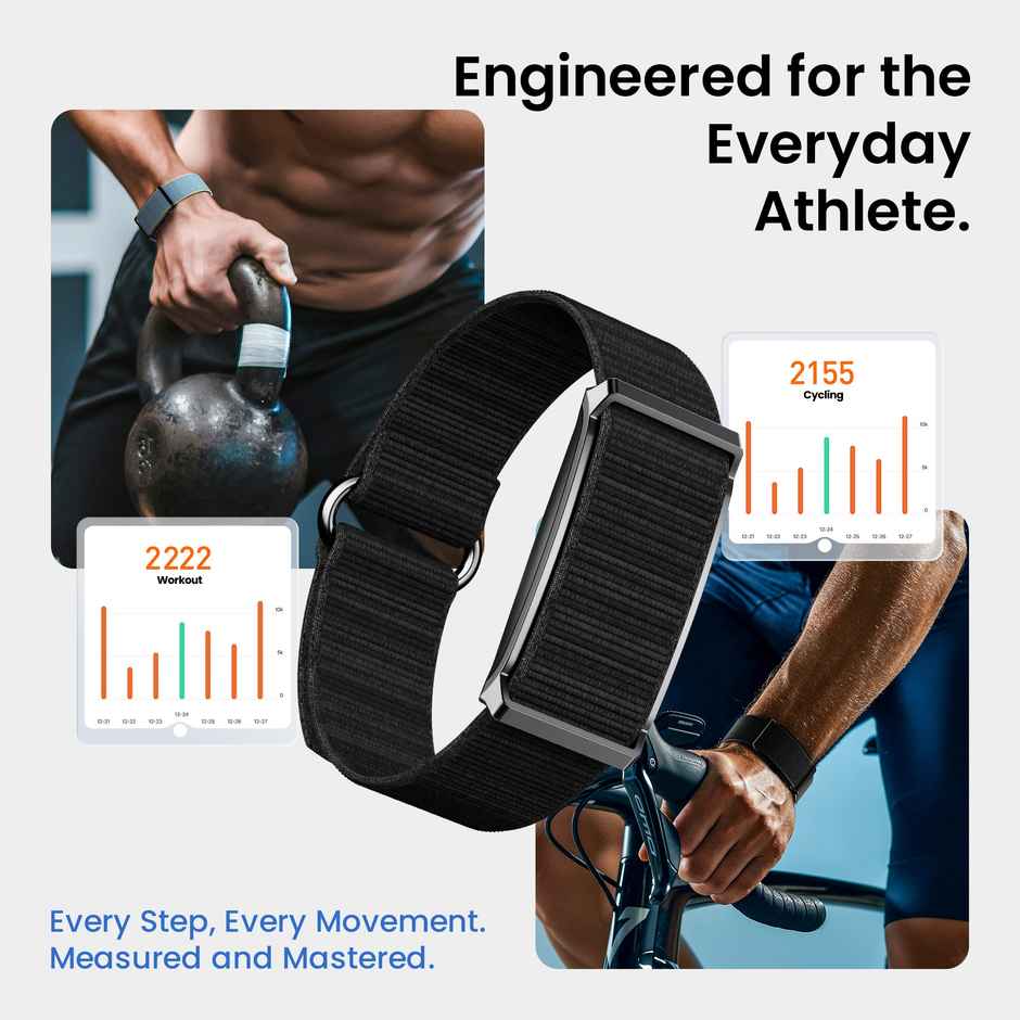 Pebble Qore Fitness Band with 45 Days Battery Life | Stress, Sleep, OneKey Measurement