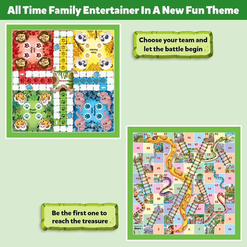 Little Berry Ludo & Snakes Ladders Board Game Set For Kids - 2 In 1 Board Game - Lb52