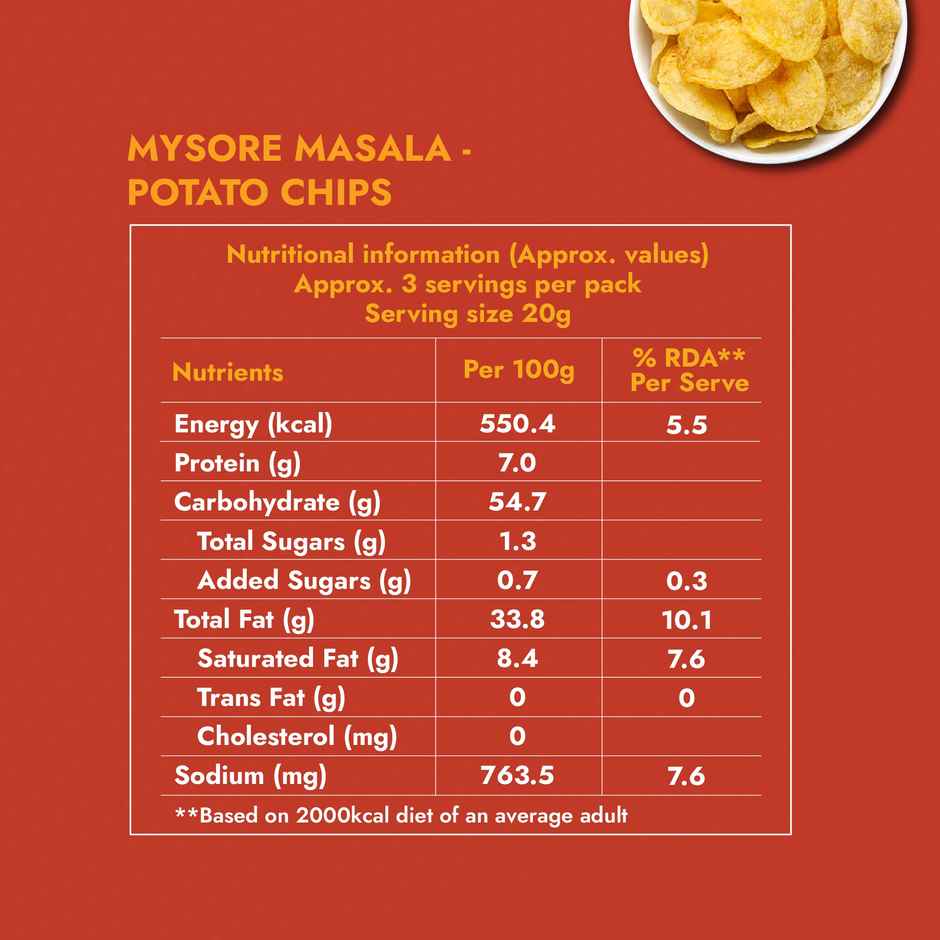 Sweet Karam Coffee Mysore Masala Potato Chips - No Palm Oil Combo 