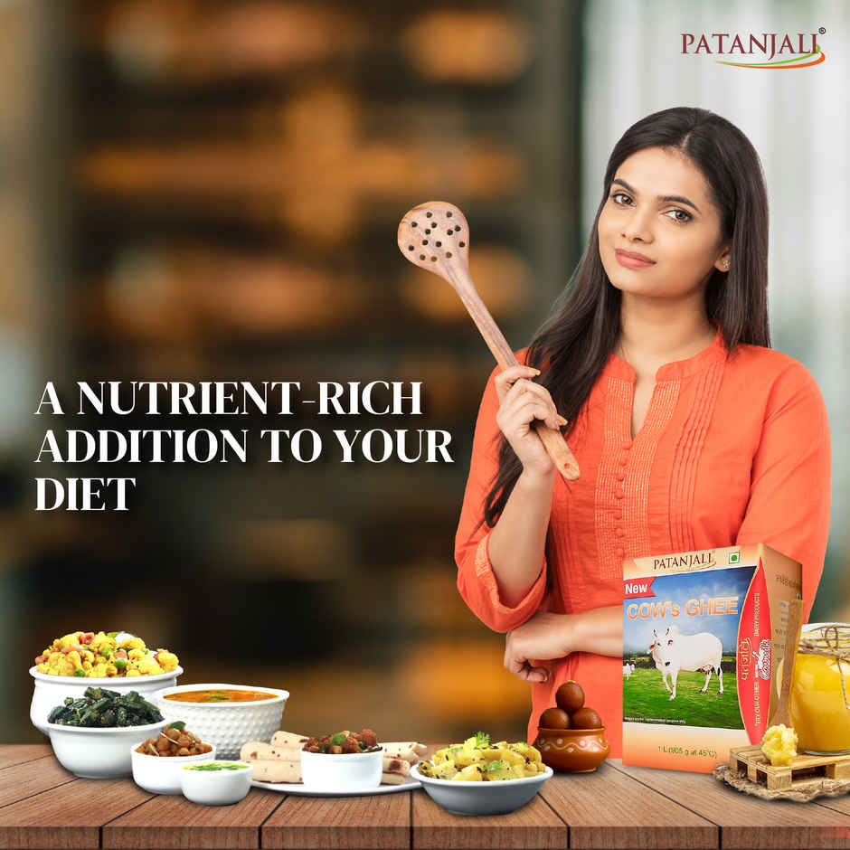 Patanjali Rich Cow Ghee Tetra Pack - Danedar, Rich Aroma, Cow Ghee