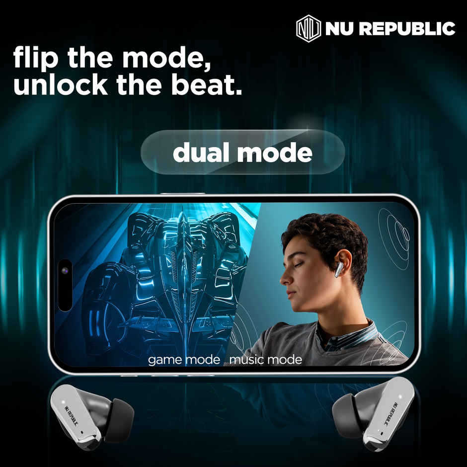 Nu Republic Epic X4 With 52 Hrs Playtime Tws Earbuds | Silver | Black