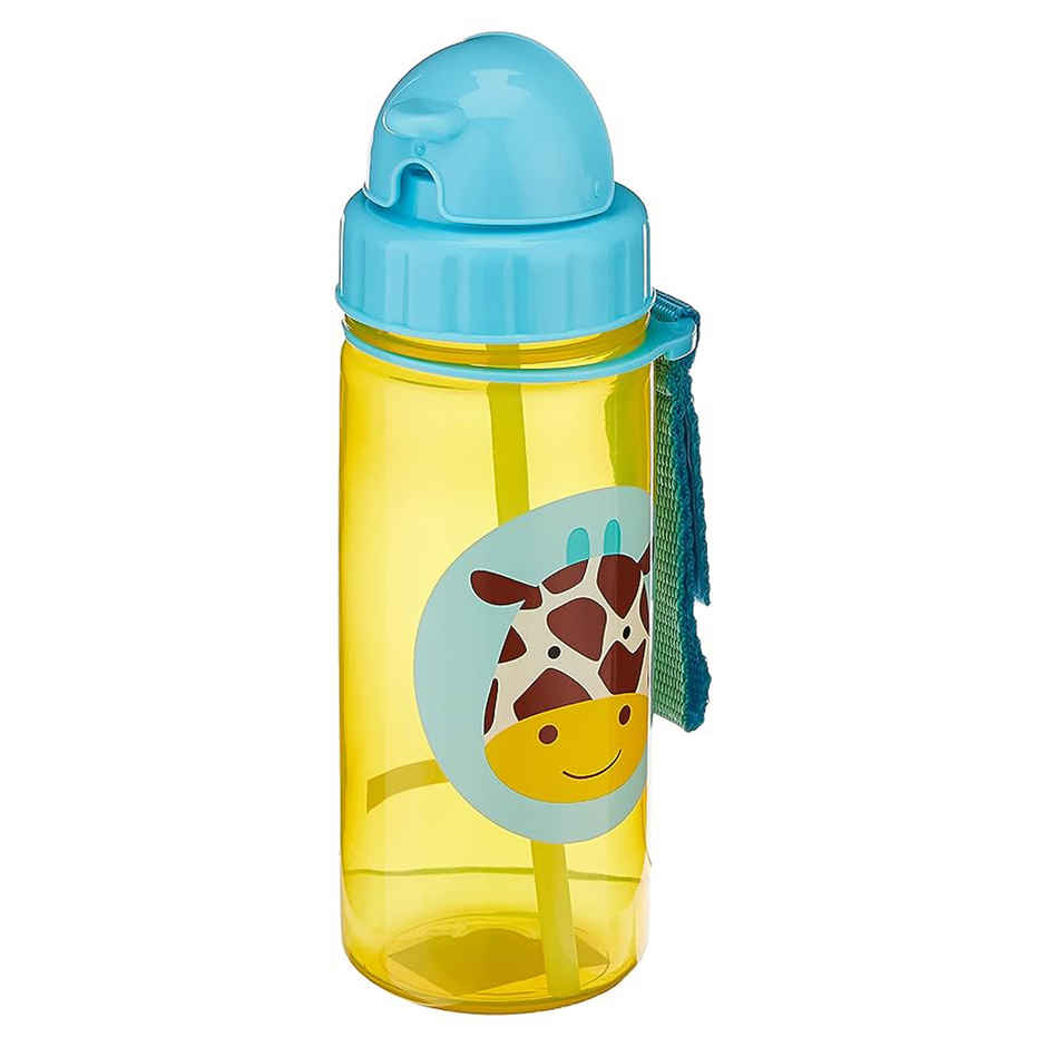 Skip Hop Zoo Kids Bottle, Flip-Top Straw, Leak-Proof, Toddler Sipper Cup, For Babies 12 M+, 385 ML