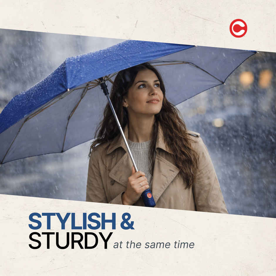 Citizen Mono Silver Umbrella | Royal Blue | 22 Inch | 3 Folds