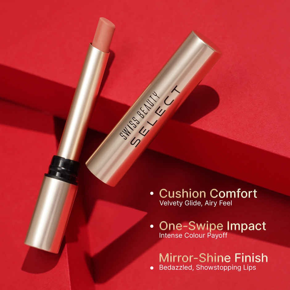 Swiss Beauty Select High On Shine Creamy Lipstick | With Mirror-Shine Finish | 12 Cocoa Charisma