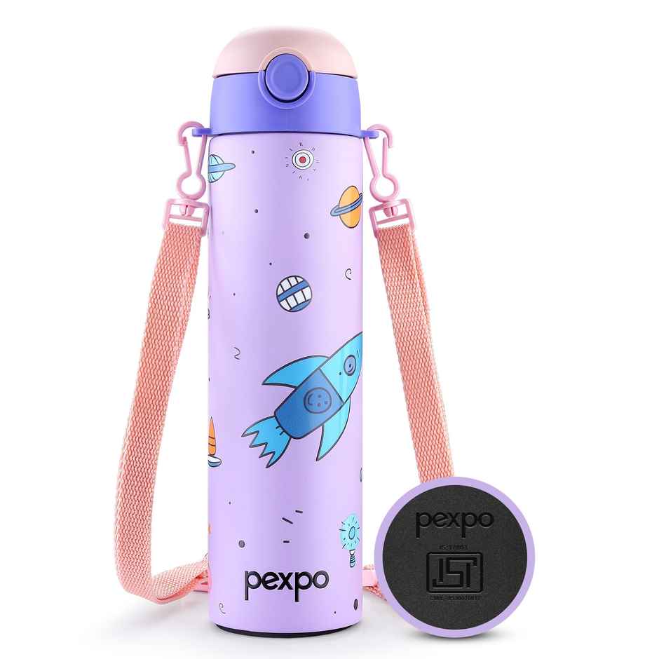 Pexpo Sporty Cute Sipper | Stainless Steel Single Wall Water Bottle for 6+ Years Kids | 700 ml