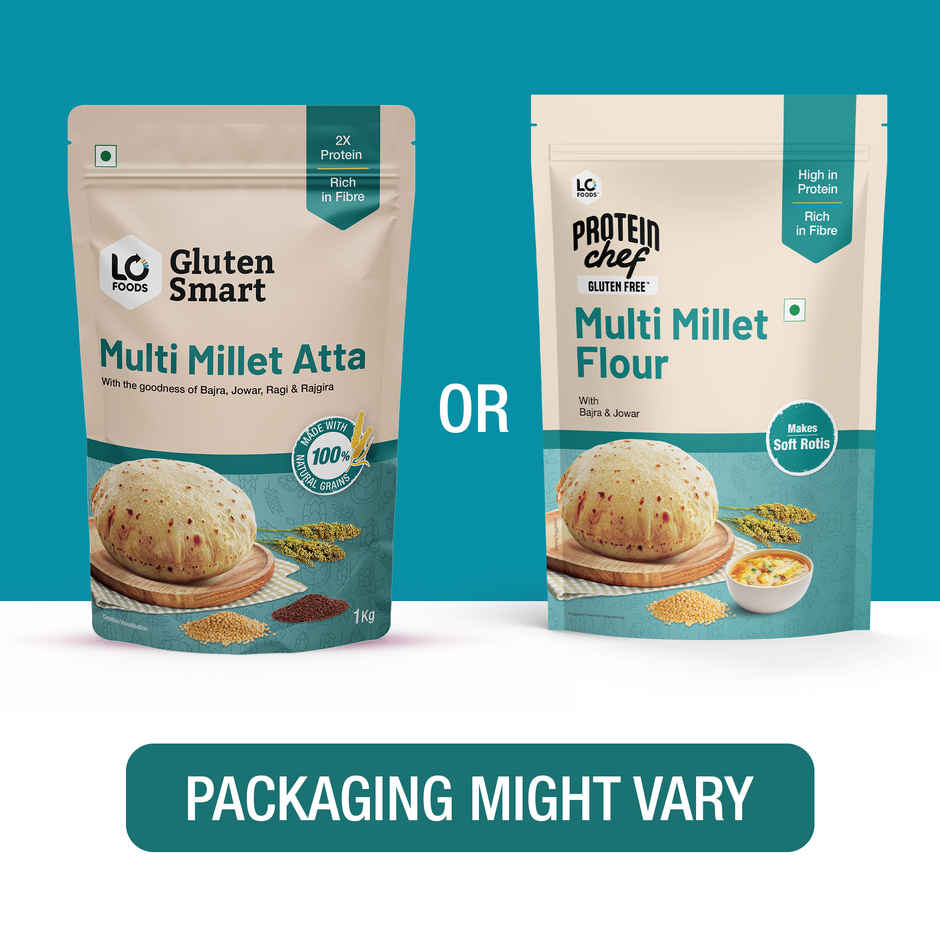 Lo Foods Gluten Free Atta | Jowar | Ragi Flour | Multi Millet Multigrain