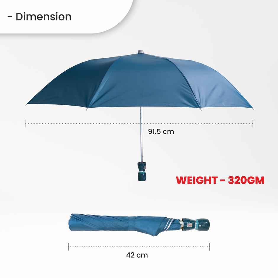 Cello Varsha 21 Inch 2 Fold Mix Mono Silver Umbrella | Teal Green