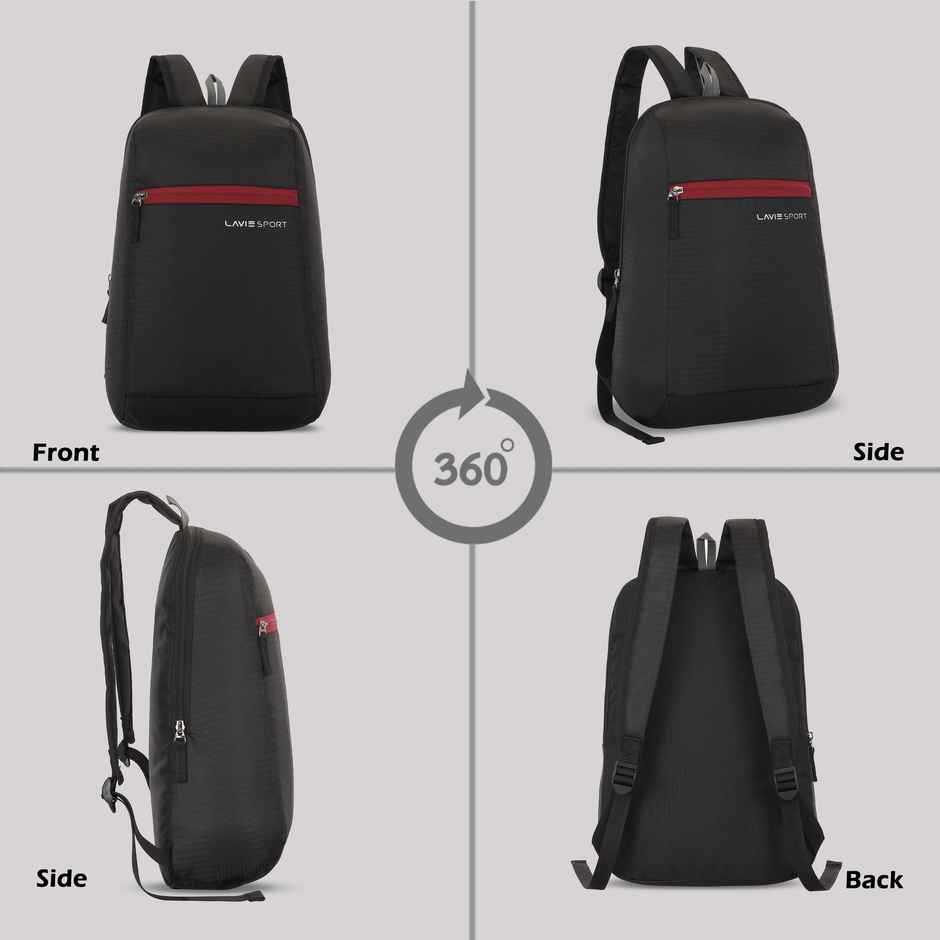 Lavie Sport Unisex Solid Polyester 11 L Casual Backpack | Black - S