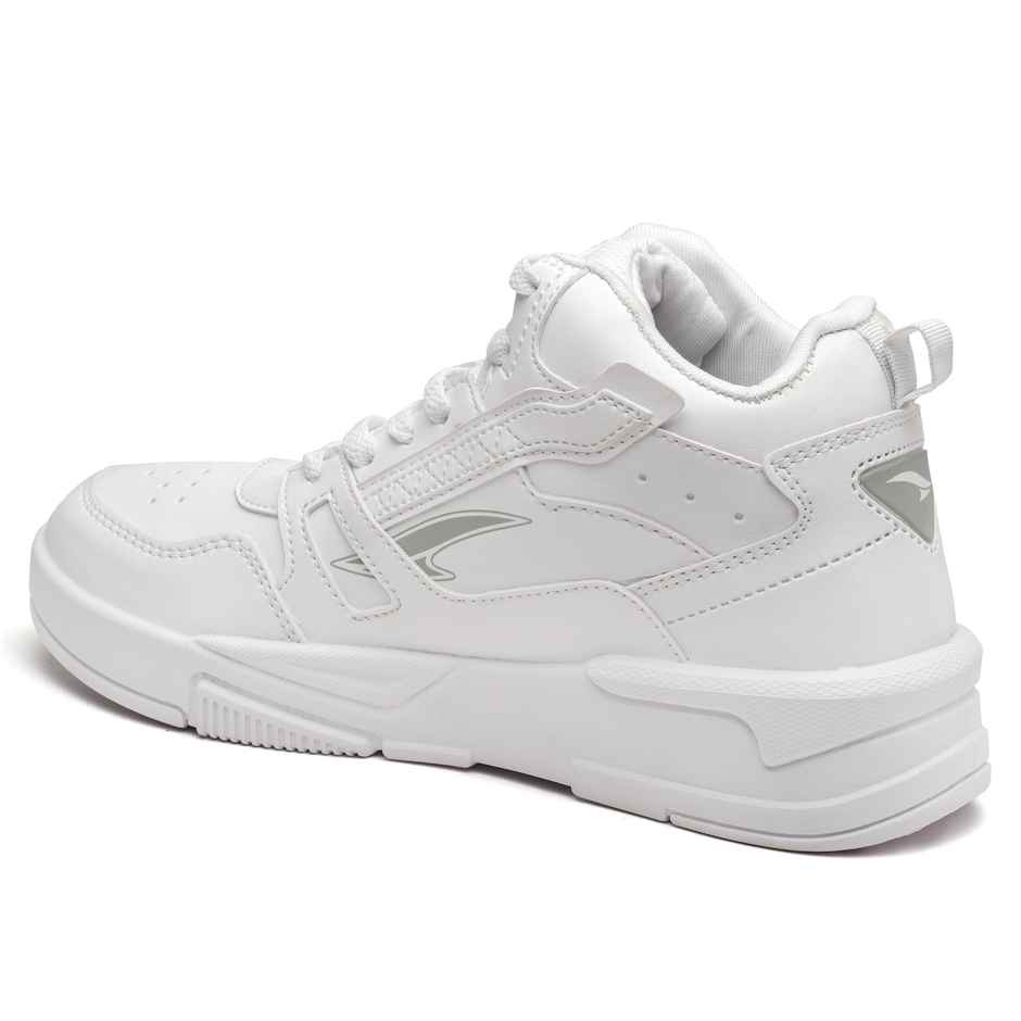 Asian Men s Mexico-11 Full White Hightop Sneakers | UK-6