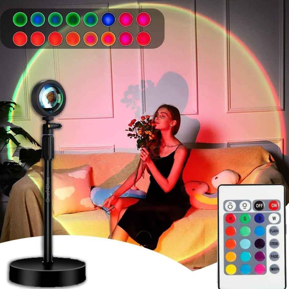 Desidiya Sunset Lamp Projection: Romantic 16 Colors Changing Night Light With Remote For Family A