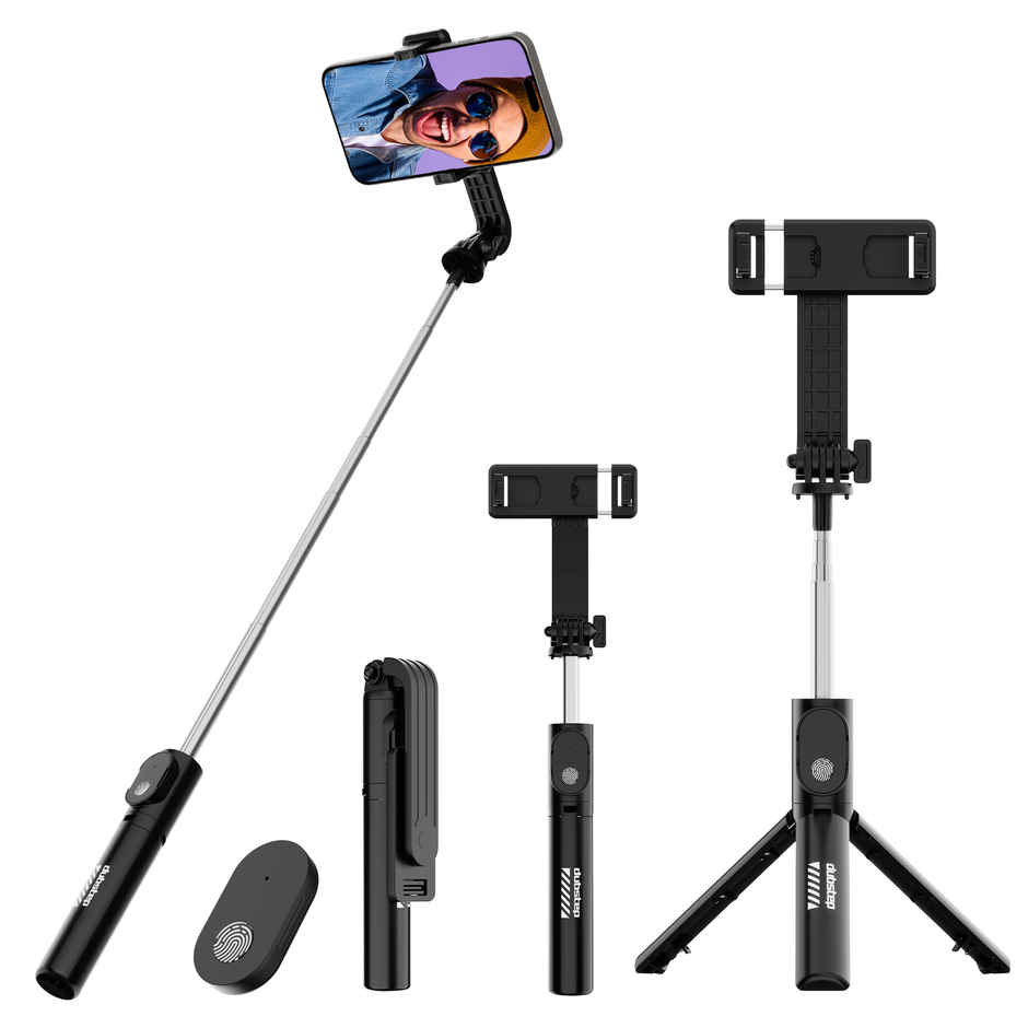 Dubstep Flickstick Smart Selfie Stick (with 360 Degree Rotation, Black)