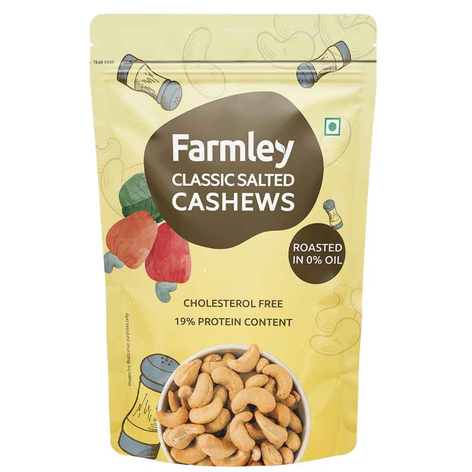 Farmley Classic Salted and Roasted Cashews | Kaju Snacks