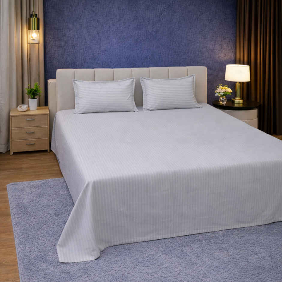 Dream Living Stripe King Bedsheet Set |275 x 275 cm| With 2 Pillow Covers