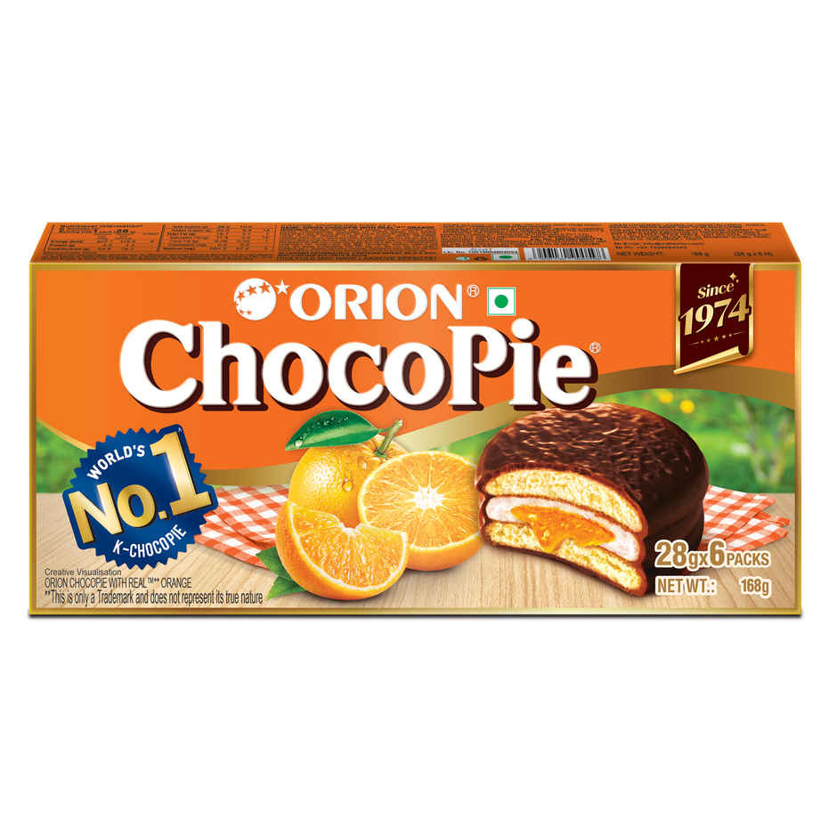 Orion Orange Choco Pie | Centre|Filled Biscuit