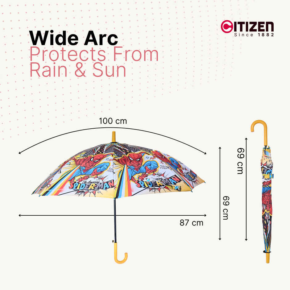 Citizen Kids School Umbrella | 2 Fold | 19 Inch | Spiderman Printed