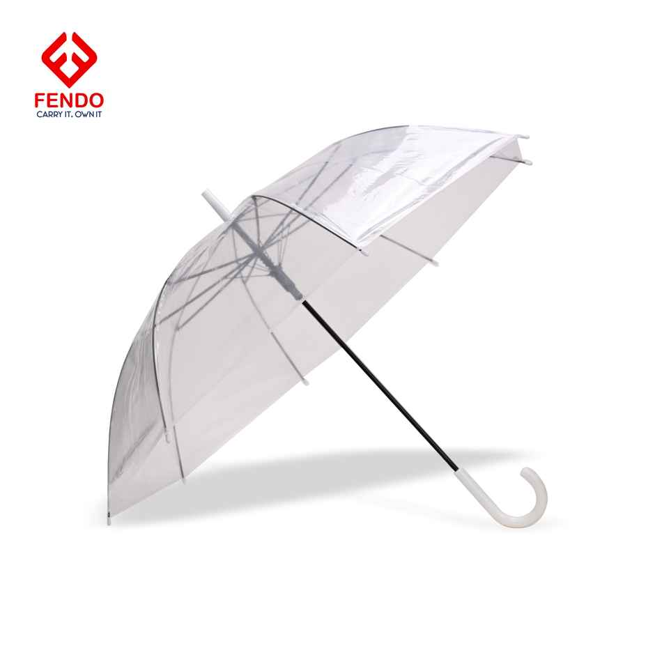 Fendo Straight Korean Umbrella | 23 Inch | Transparent