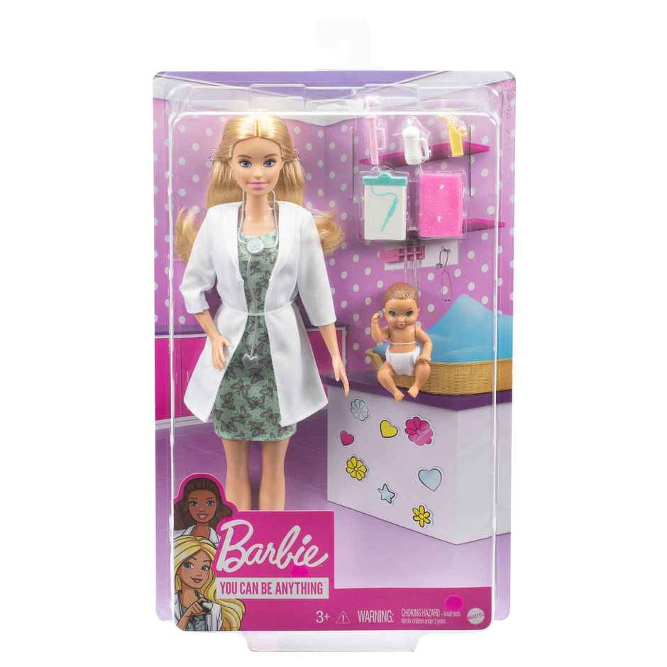 Barbie Baby Doctor Playset, Blonde Hair & Accessories