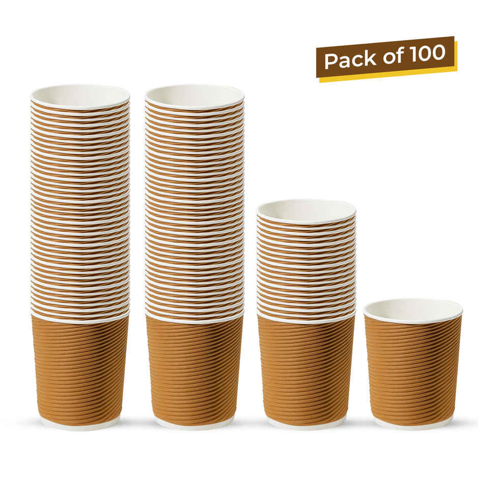 Ripple Paper Cup | Khaki | 200 ml | Careswipe