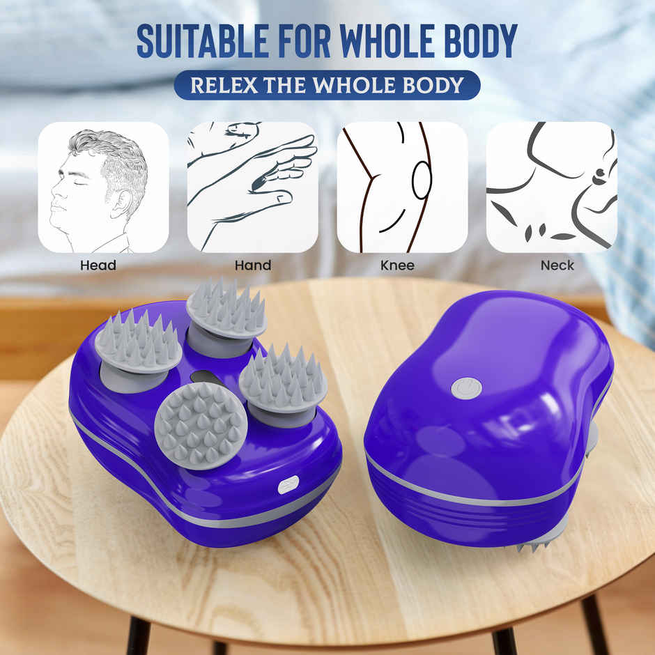 Aroma Head Massager For Scalp I Electric Scalp Massager For Hair Growth I Body Massager | Blue