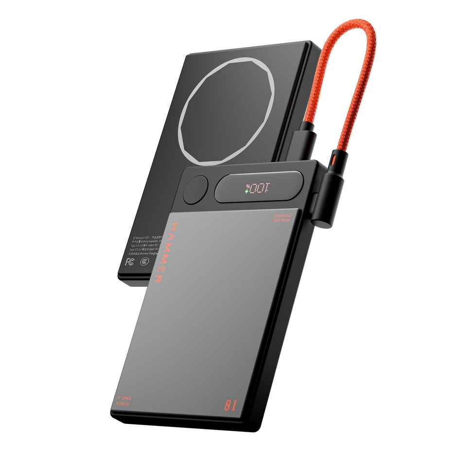 Hammer 10000mAh MagSafe Power Bank | 15W Wireless Charging (MagSafe & Qi) | 22.5W PD/PPS Fast Charging
