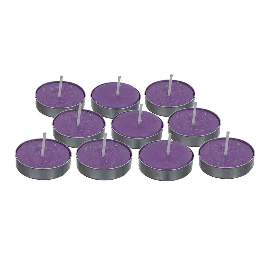 Scented Tea Light Candles | Lavender | Pack of 10 | Ecraftindia