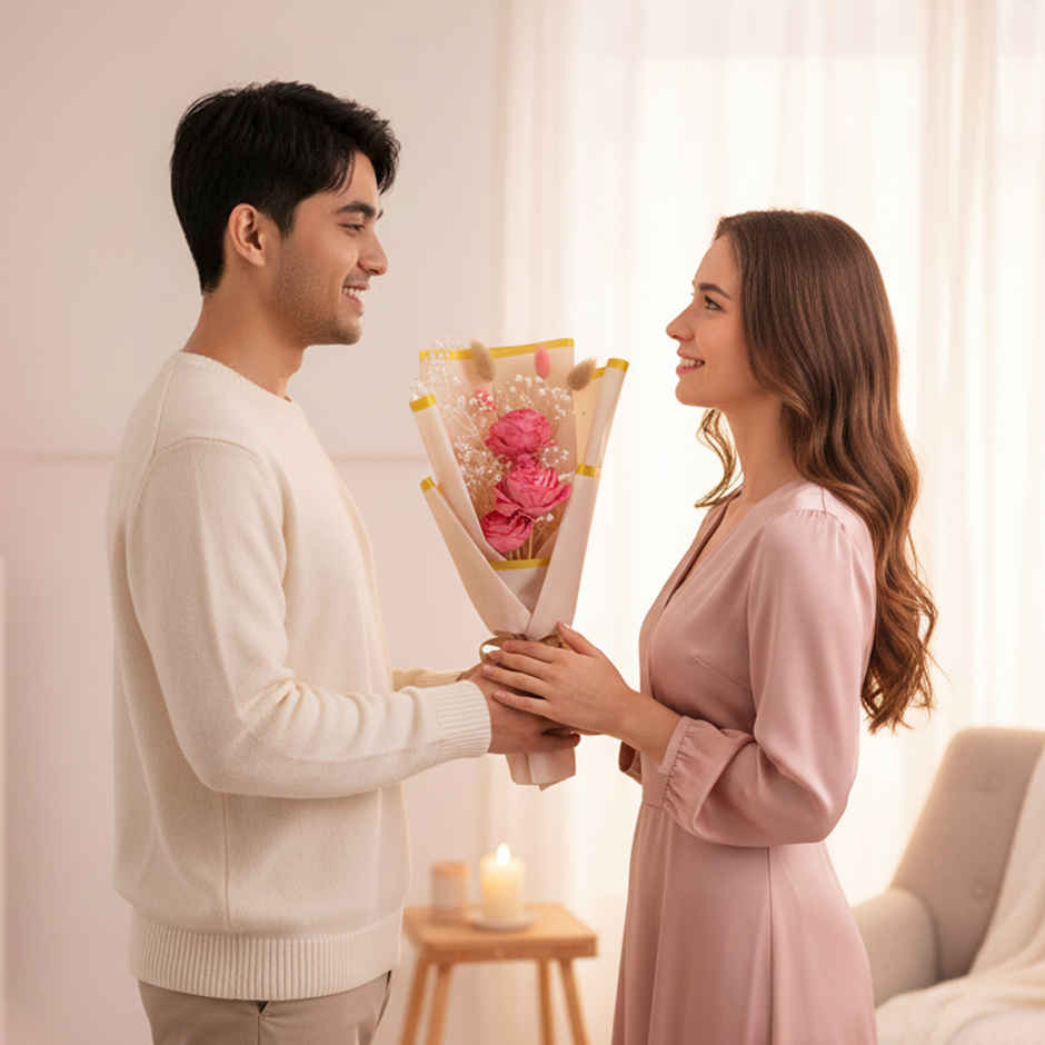 Red Dried Flower Love Bouquet | Ideal for Gifting | Special You