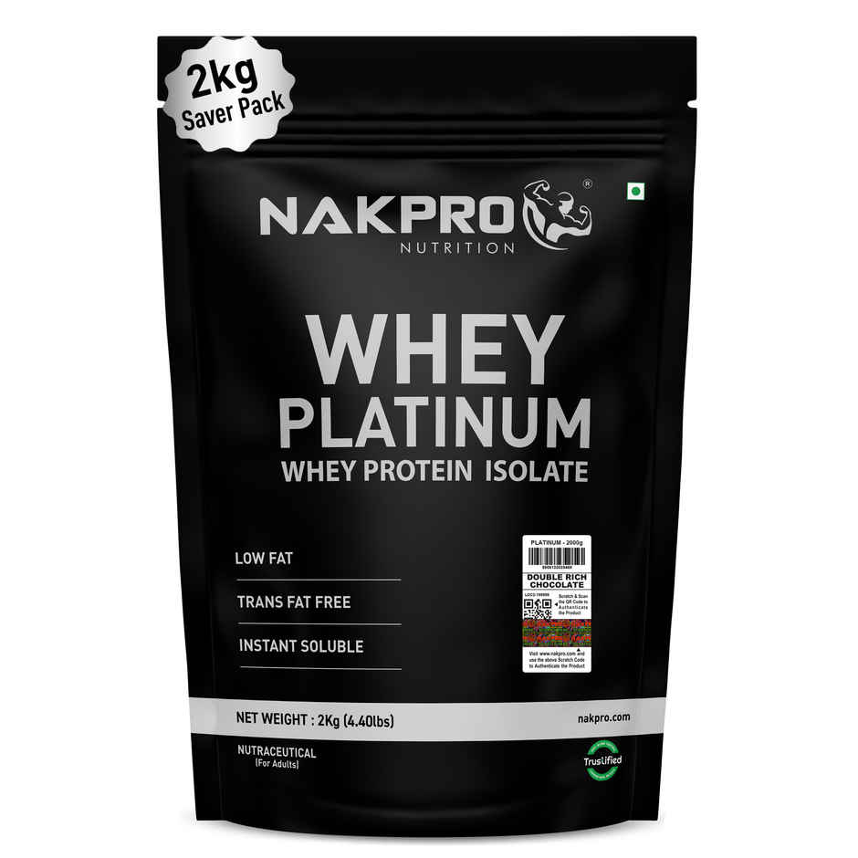 Nakpro Platinum Whey Protein Isolate |Trustified Certified | Double Rich Chocolate