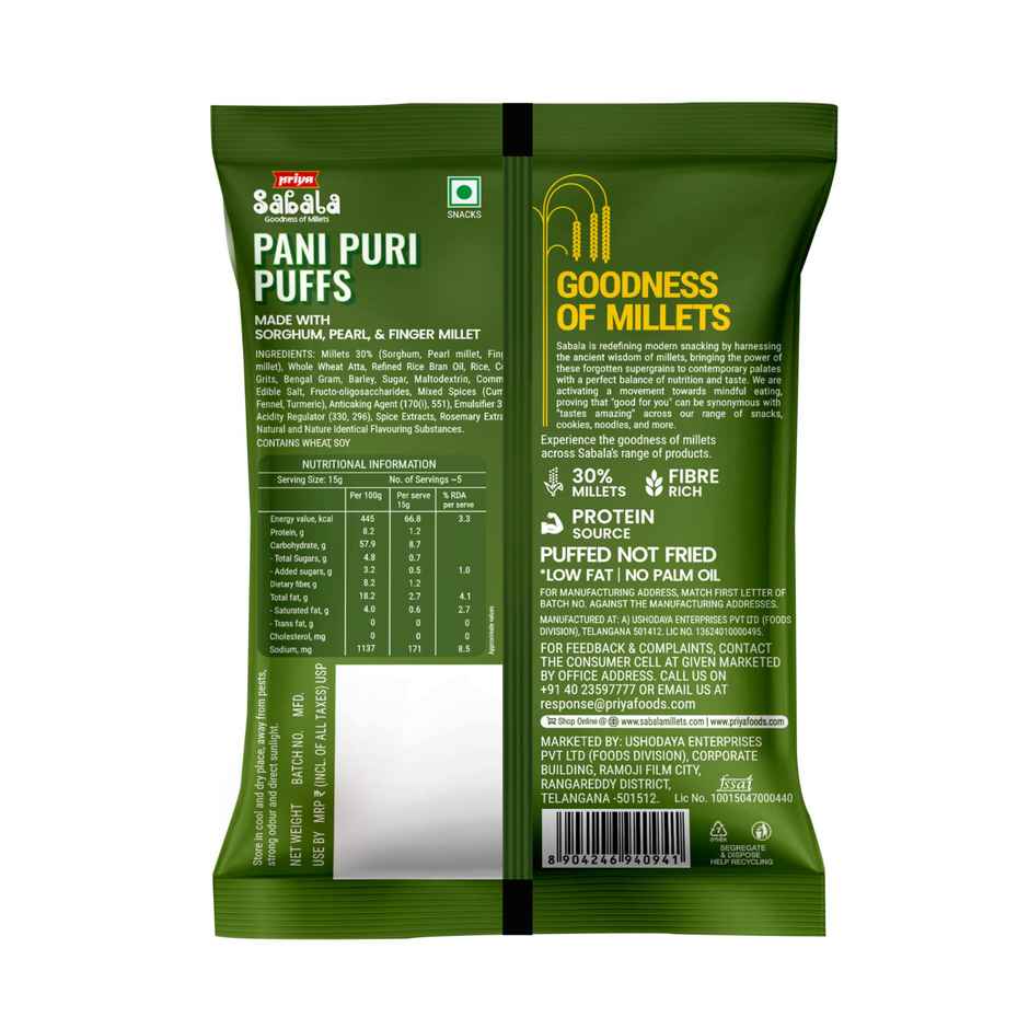 Priya Sabala Pani Puri Puffs