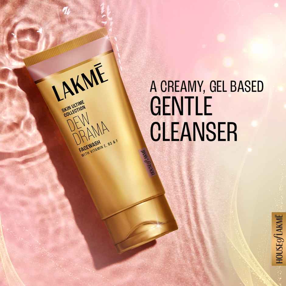 Lakme Dew Drama Facewash With Pro-Ceramides & 6% Vitamin E + B3 + F Complex For Glowing Skin,