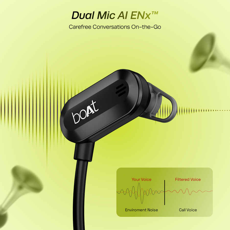 boAt Rockerz 261 Pro BT Neckband w/ Air Conduction Tech,14.8mm Drivers & Dual Mic AI-ENx(Ink Black)