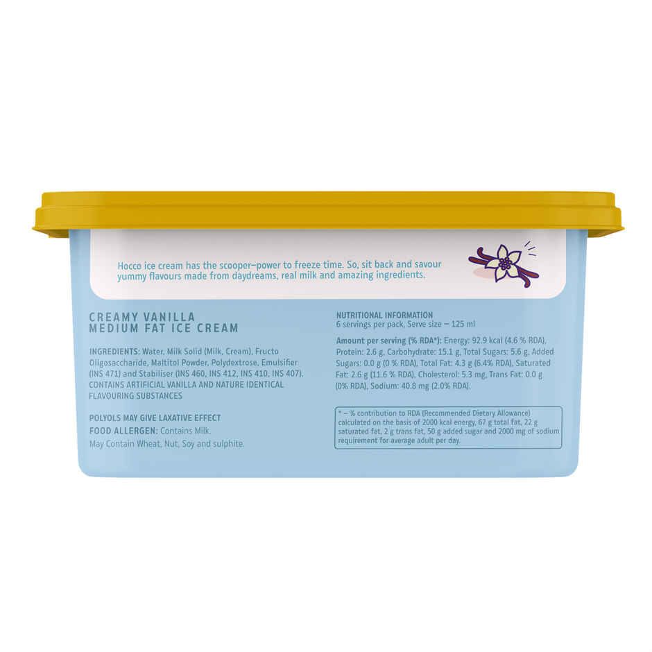 Hocco Healthies Creamy Vanilla Ice Cream Tub