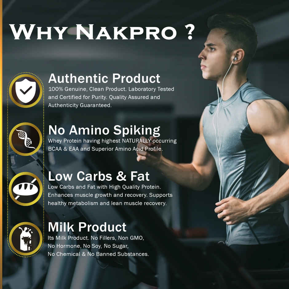 Nakpro Gold Whey Protein Concentrate Double Rich Chocolate 25.5G Protein 5.6G Bcaa