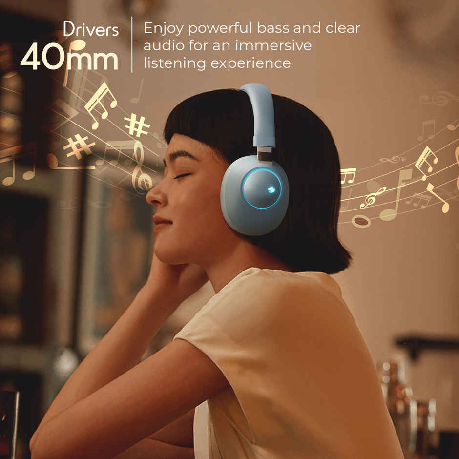 Zebronics Duke BT Headphone, 60h, Dual Pairing, Gaming Mode, ENC, LED, Deep Bass, Voice Asst(Blue)