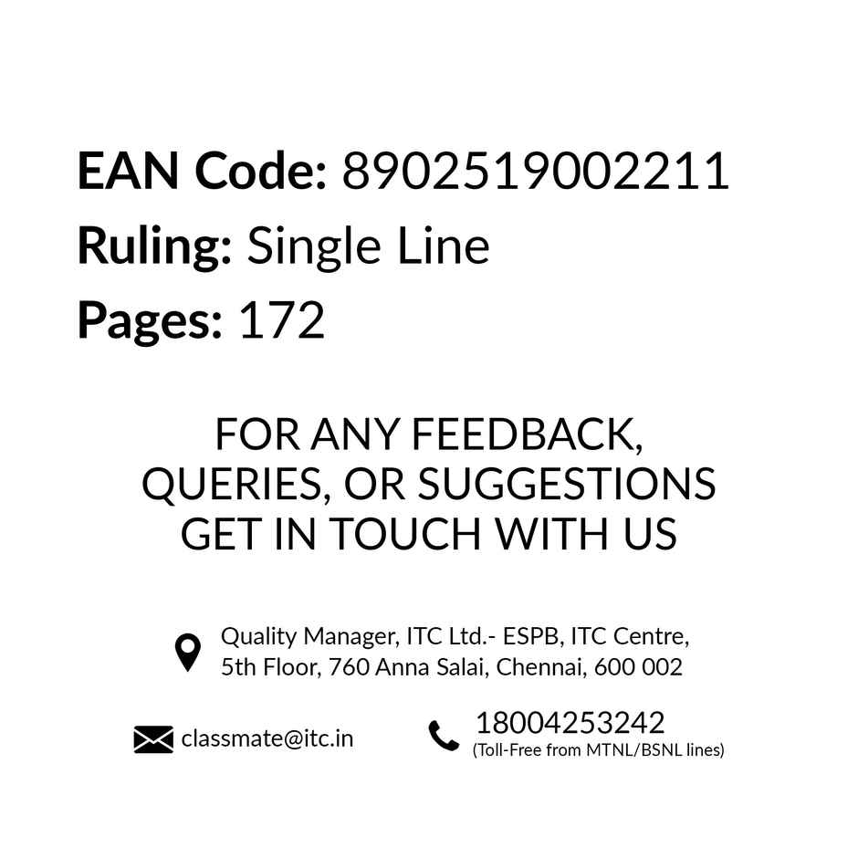 Classmate Notebook - 240 X 180 mm, 172 Pages, Single line - Assorted Designs Combo