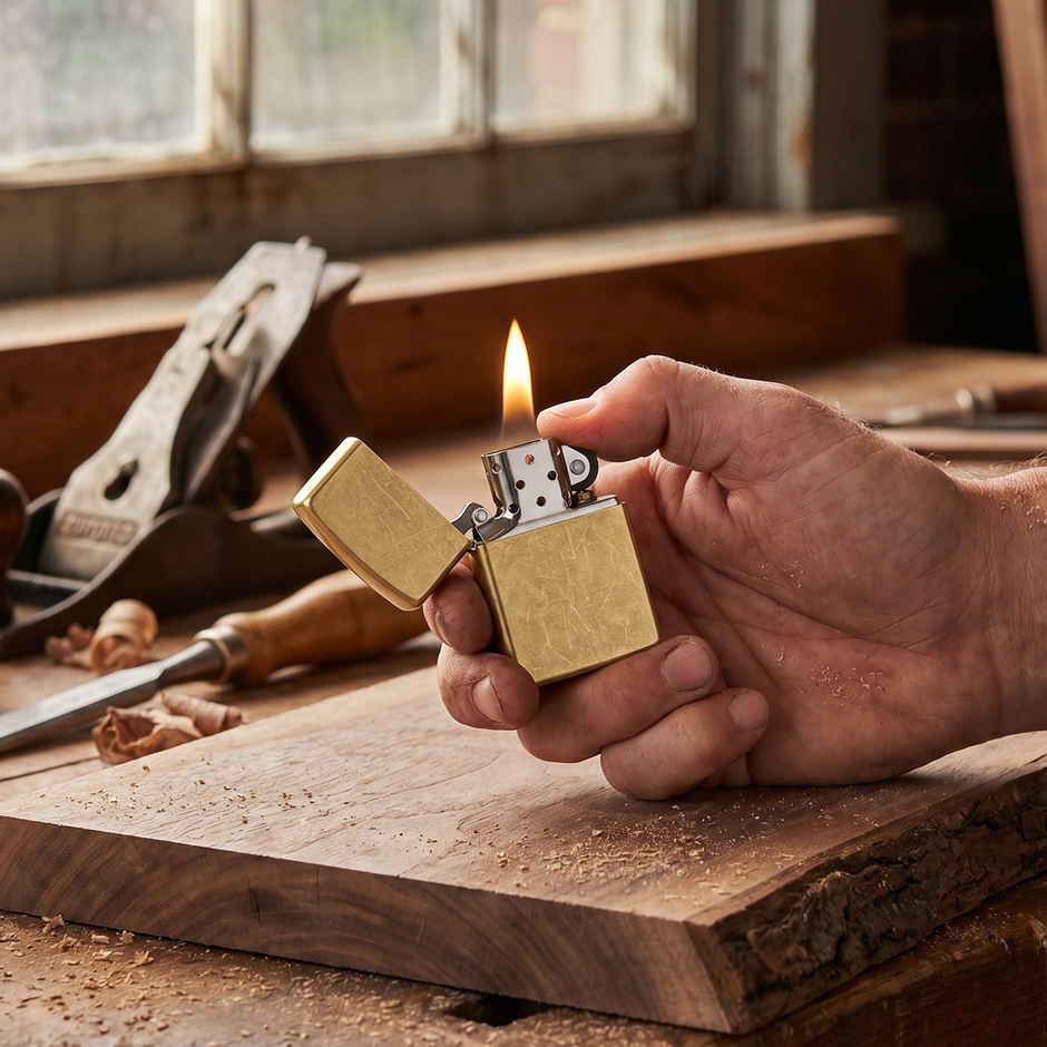 Zippo Classic Street Brass Windproof Pocket Lighter 