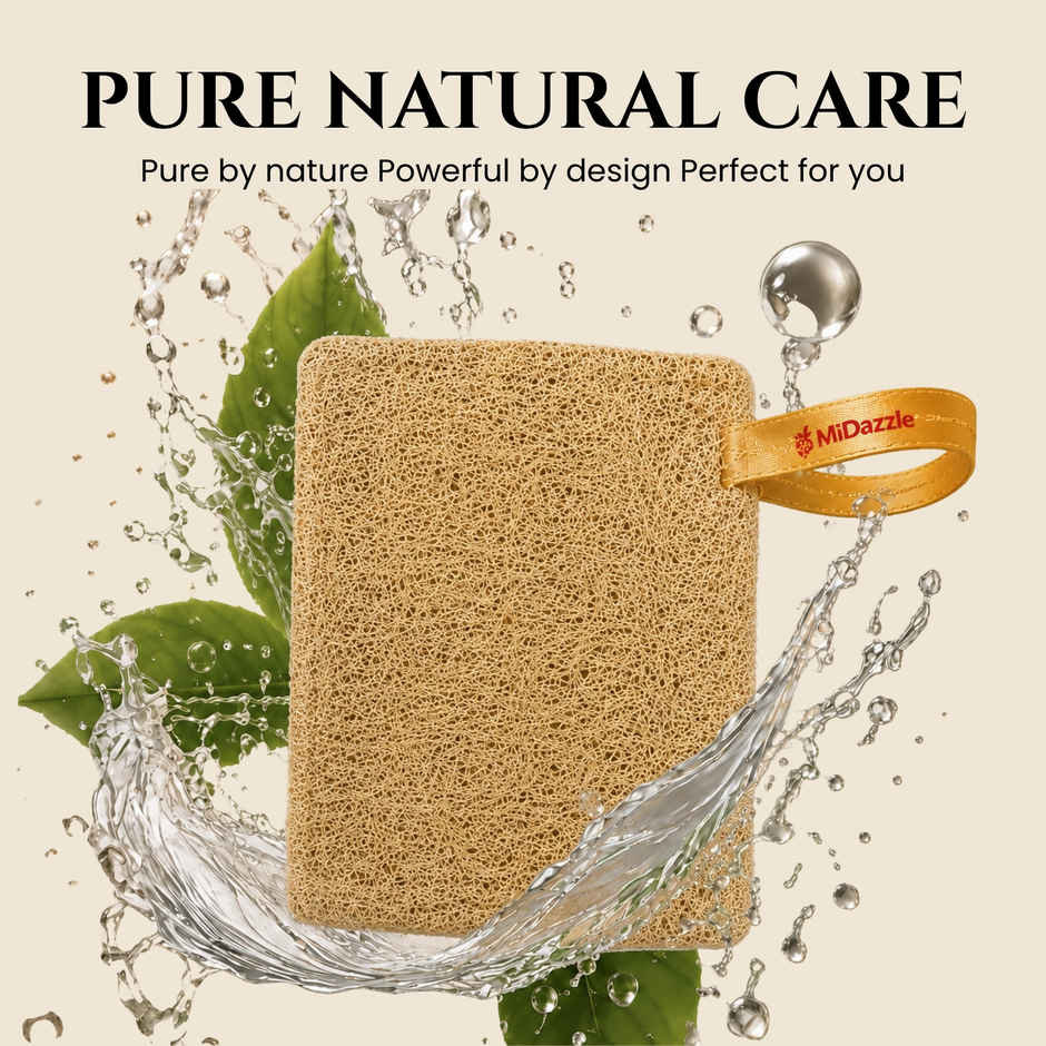 Midazzle 100% Natural Body Scrubber Organic Loofah for Bathing | Square | MIOL6105