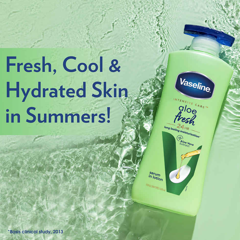 Vaseline Aloe Fresh Body Lotion,24 Hr Long Lasting Moisturisation With Aloe Vera Extract