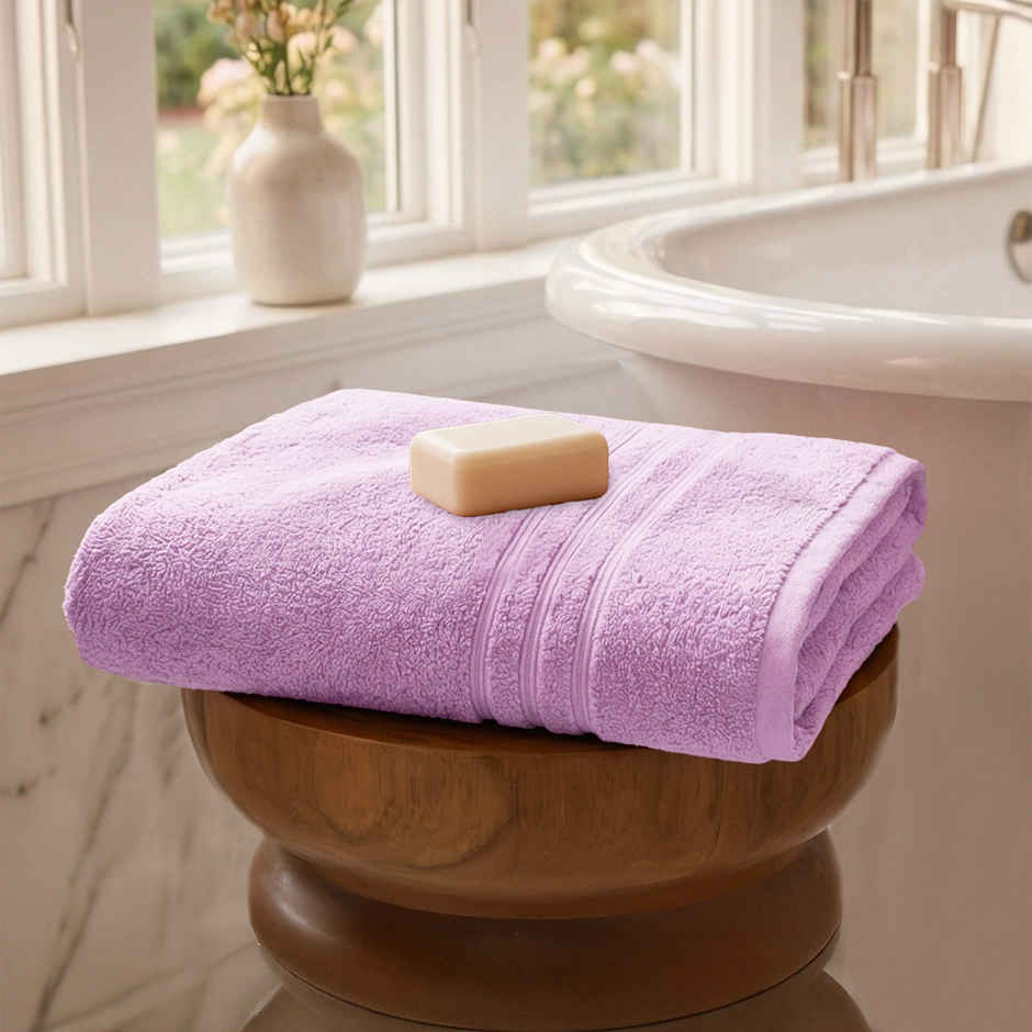 myTrident Comfort Living Cotton Bath Towel | Violet Sky