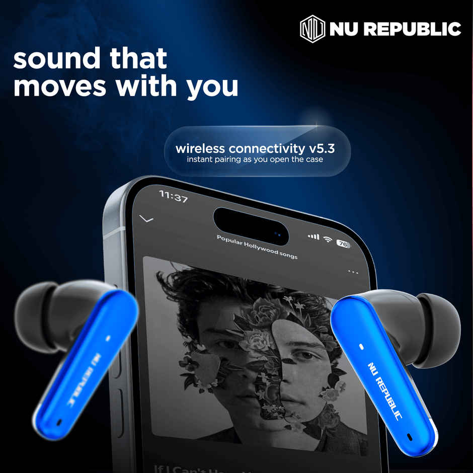 Nu Republic Epic X4 With 52 Hrs Playtime Tws Earbuds | Blue